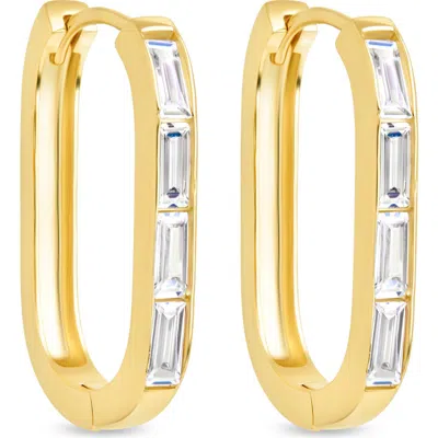 Sterling Forever Roxanne Cubic Zirconia Hoop Earrings In Gold