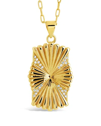 Sterling Forever Royale Cz Pendant Necklace In Gold