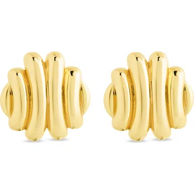 Sterling Forever Rudy Textured Stud Earrings In Gold