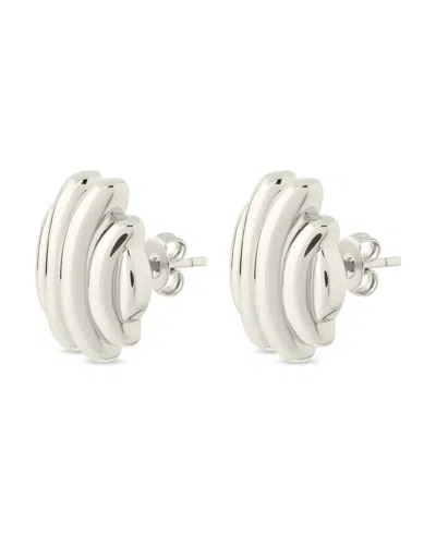STERLING FOREVER RUDY TEXTURED STUD EARRINGS