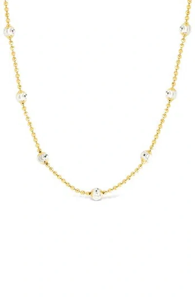Sterling Forever Rumor Cubic Zirconia Station Necklace In Gold