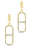 Sterling Forever Sable Cubic Zirconia Anchor Link Drop Earrings In Gold