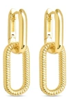 Sterling Forever Sable Cubic Zirconia Link Drop Earrings In Gold