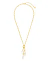 Sterling Forever Sabrina Mixed Mother Of Pearl Charm Pendant Necklace In Gold