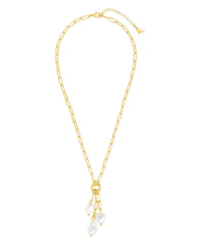 Sterling Forever Sabrina Mixed Mother Of Pearl Charm Pendant Necklace In Gold
