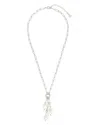 Sterling Forever Sabrina Mixed Pearl Charm Necklace In Metallic