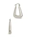 Sterling Forever Sage Triangular Hoop Earrings In Silver