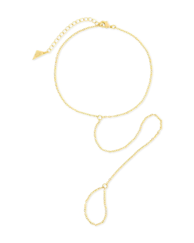 Sterling Forever Saskia Chain Toe Anklet In Gold