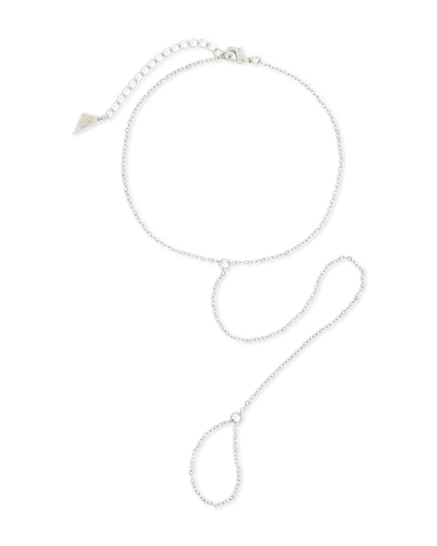 Sterling Forever Saskia Chain Toe Anklet In Metallic