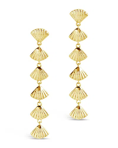 Sterling Forever Scallop Shell Drop Earrings In Gold