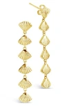 Sterling Forever Scallop Shell Linear Drop Earrings