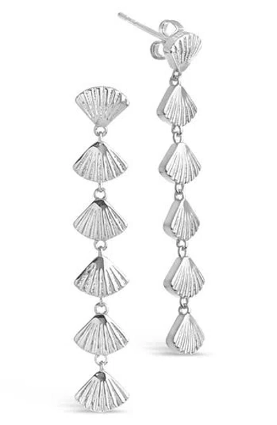 Sterling Forever Scallop Shell Linear Drop Earrings