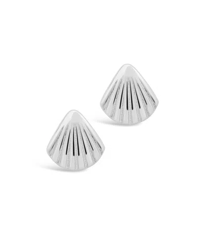 Sterling Forever Scallop Shell Studs In Silver