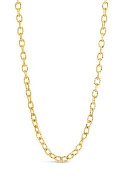 Sterling Forever Scottie Textured Chain Toggle Necklace In Gold