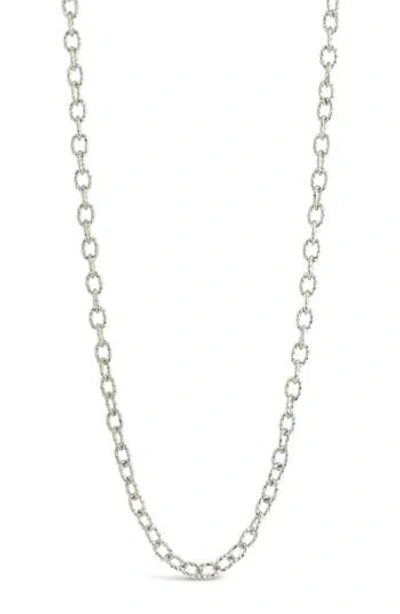 Sterling Forever Scottie Textured Chain Toggle Necklace In Gray