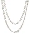 Sterling Forever Selena Layered Chain Necklace In Silver