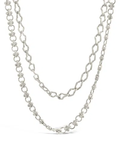 Sterling Forever Selena Layered Chain Necklace In Silver