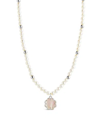 Sterling Forever Selfina Mother Of Pearl & Pearl Beaded Choker Necklace