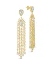 Sterling Forever Selma Cubic Zirconia Statement Drop Stud Earrings In Gold
