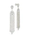 Sterling Forever Selma Cubic Zirconia Statement Drop Stud Earrings In Silver
