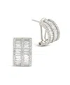 Sterling Forever Serena Cubic Zirconia Hoop Earrings In Silver,clear