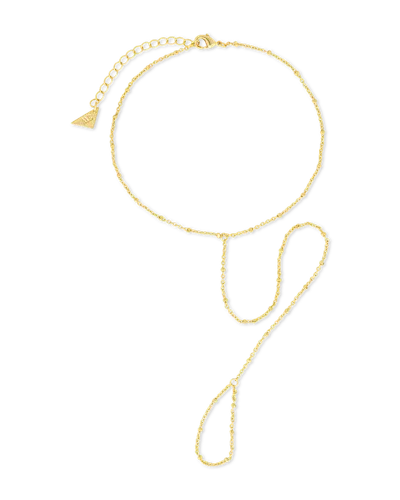 Sterling Forever Serena Simple Chain Toe Anklet In Brown