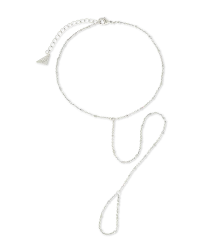 Sterling Forever Silver Serena Simple Chain Toe Anklet In Metallic