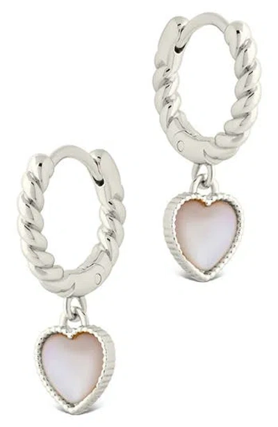 Sterling Forever Serenna Heart Hoop Earrings In Silver