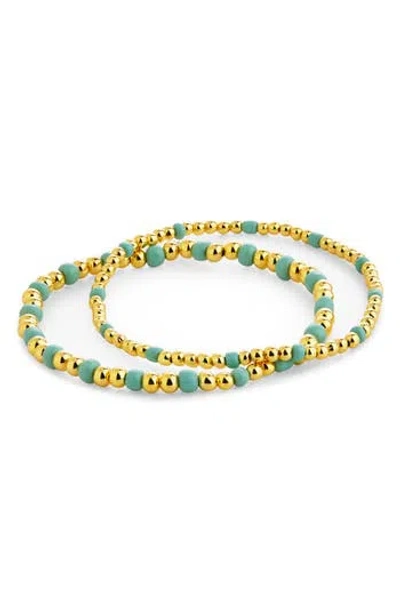 STERLING FOREVER STERLING FOREVER SET OF 2 MISTY STRETCH BEADED BRACELETS