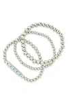 Sterling Forever Cz Evil Eye Set Of 3 Bracelet In Silver