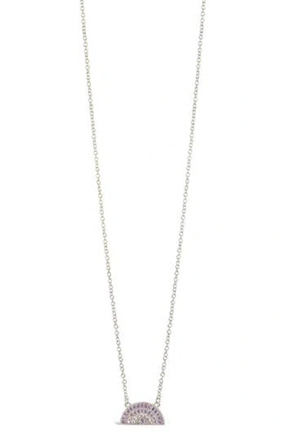 Sterling Forever Shades Of Rainbow Cubic Zirconia Pendant Necklace In Silver
