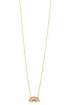 Sterling Forever Shades Of Rainbow Cubic Zirconia Pendant Necklace In Gold