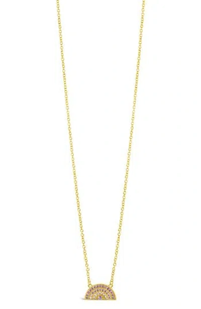 Sterling Forever Shades Of Rainbow Cubic Zirconia Pendant Necklace In Gold