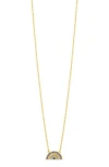Sterling Forever Shades Of Rainbow Cubic Zirconia Pendant Necklace In Gold