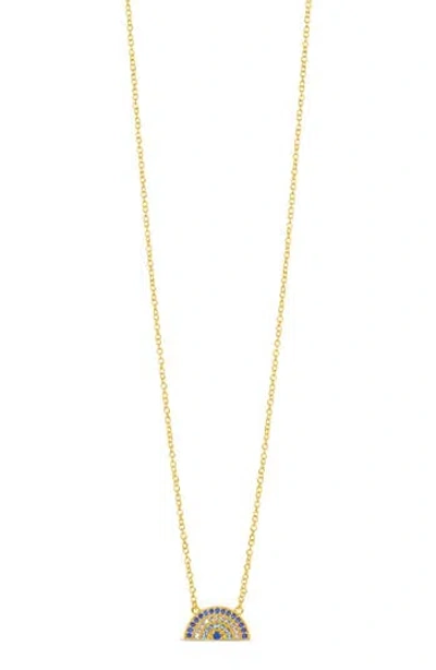 Sterling Forever Shades Of Rainbow Cubic Zirconia Pendant Necklace In Gold