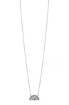 Sterling Forever Shades Of Rainbow Cubic Zirconia Pendant Necklace In Silver/blue