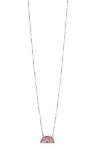 Sterling Forever Shades Of Rainbow Cubic Zirconia Pendant Necklace In Metallic