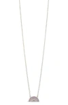 Sterling Forever Shades Of Rainbow Cubic Zirconia Pendant Necklace In Silver/purple