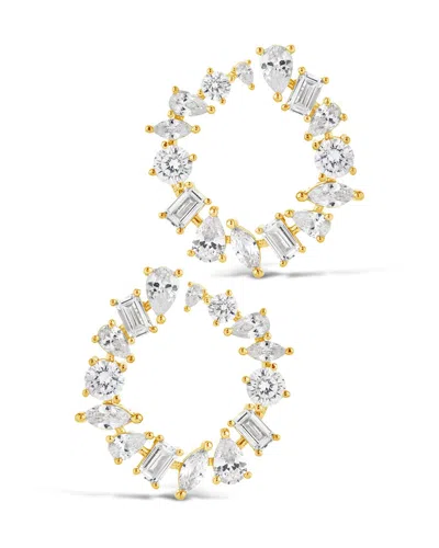 Sterling Forever Shania Cz Circle Stud Earrings In Gold