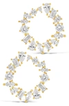 Sterling Forever Shania Cz Circle Stud Earrings In Gold