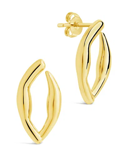 Sterling Forever Sharee Contoured Stud Earrings In Gold