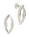 Sterling Forever 14k Gold Plated Or Rhodium Plated Oval Sharee Studs Earrings In Metallic