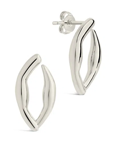 Sterling Forever Sharee Contoured Stud Earrings In Silver