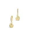 Sterling Forever Shark Eye Micro Hoops In Gold