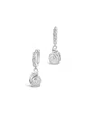 Sterling Forever Shark Eye Micro Hoops In Silver