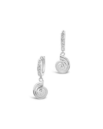 Sterling Forever Shark Eye Micro Hoops In Silver