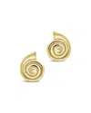 Sterling Forever 14k Plated Shark Eye Studs In Gold