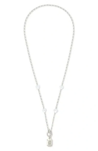 Sterling Forever Shaye Cubic Zirconia Pendant Toggle Necklace In Silver