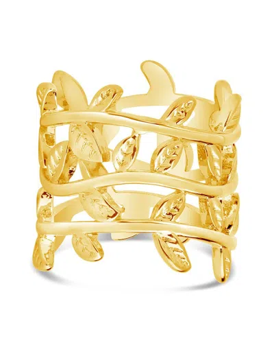 Sterling Forever Shine By  Gold Tone Olive Leaf Statement Ring