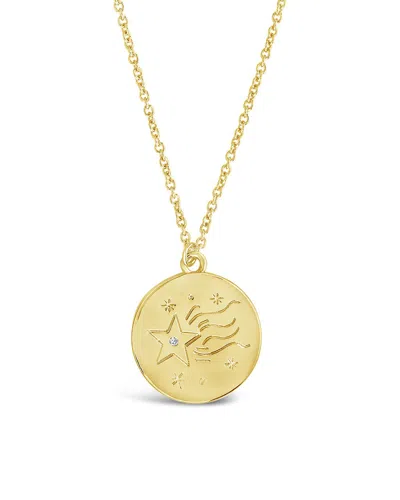 Sterling Forever Shooting Star Pendant In Gold